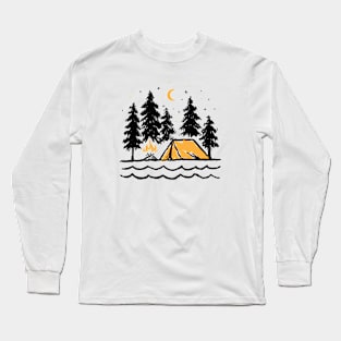 Night Camping for light Long Sleeve T-Shirt